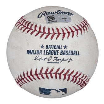 2016 Josh Donaldson Game Used OML Manfred Baseball Used on 6/18/16 For A Double (MLB Authenticated)